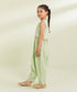 Kids East Girls Sea Green 2 Piece Embroidered Raw Silk Set
